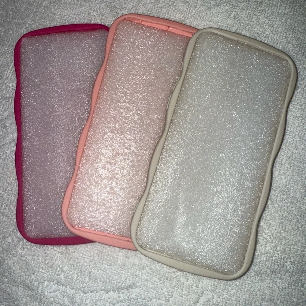 Set of 3 Soft Silicone Cases for iPhone 15 Pro Max - Pink, Peach and White -